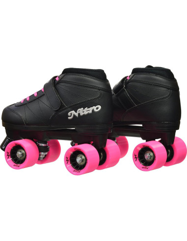 Patines Cuádruples Epic Super Nitro Adulto 7 Negro/Rosa