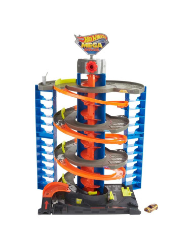 Juego de Garaje Mega Hot Wheels City con Elevador y 60 Autos