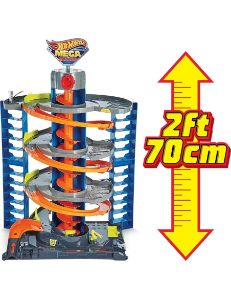 Juego de Garaje Mega Hot Wheels City con Elevador y 60 Autos