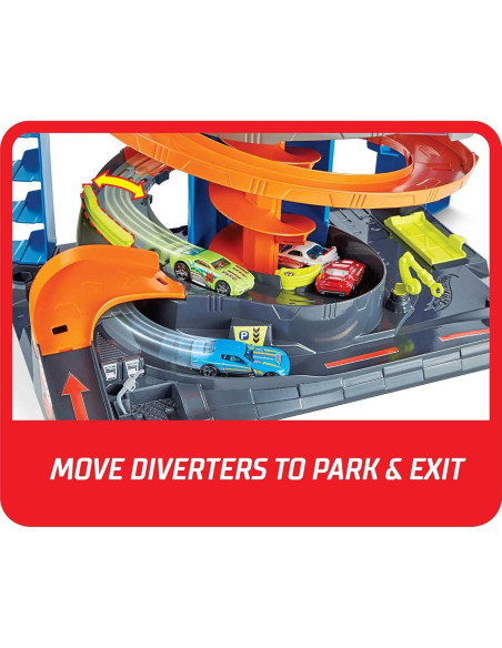 Juego de Garaje Mega Hot Wheels City con Elevador y 60 Autos