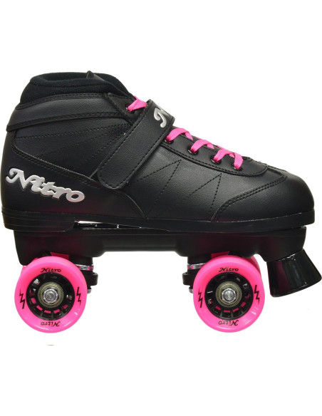 Patines Cuádruples Epic Super Nitro Adulto 7 Negro/Rosa