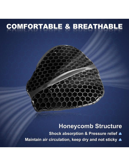 Cojín de Gel Plegable para Asiento de Motocicleta SKYJDM Grande