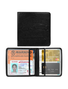 Portafolio de Seguro de Registro de Auto Ohleats Negro Pequeño