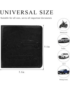 Portafolio de Seguro de Registro de Auto Ohleats Negro Pequeño 2