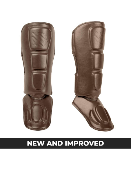 Protectores de Espinillas Sanabul Battle Forged Marrón XL