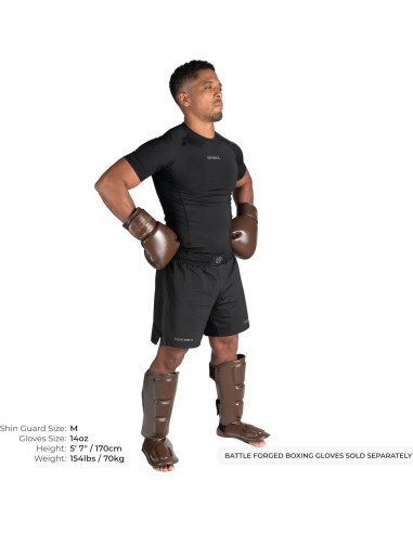 Protectores de Espinillas Sanabul Battle Forged Marrón XL