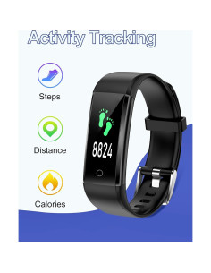 Reloj de Fitness GRV S1 Negro Impermeable Contador Pasos 2