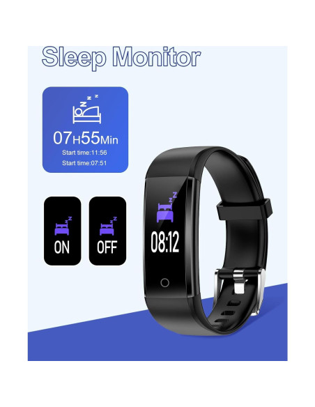 Reloj de Fitness GRV S1 Negro Impermeable Contador Pasos