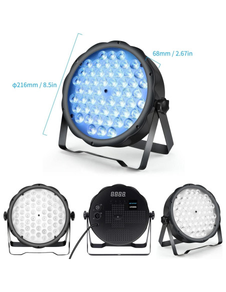 BETOPPER Luz Par LED 54 x 1.5W RGB DMX para Fiestas