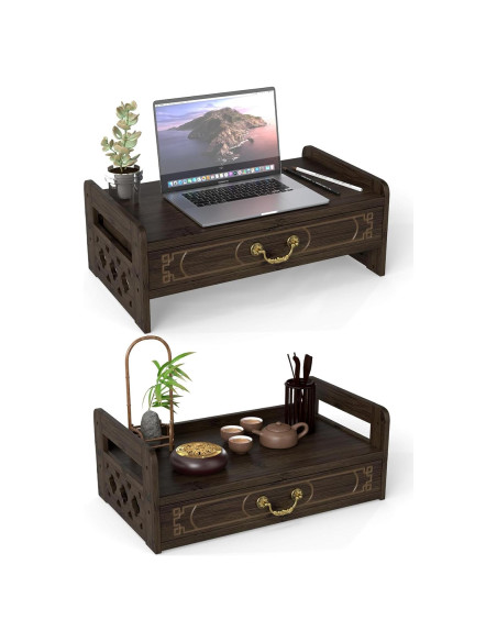 Mesa de Altar ikare de Bambú 51.8x24.9x28 cm con Cajón