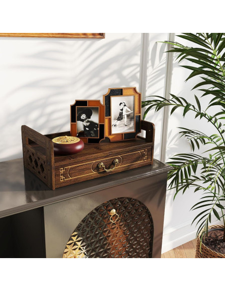 Mesa de Altar ikare de Bambú 51.8x24.9x28 cm con Cajón