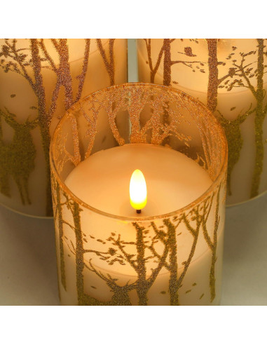 Velas LED Sin Llama Doradas SNUGBLAKI con Control Remoto 3D