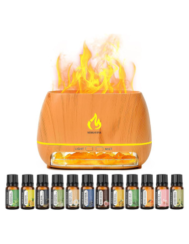 Difusor de Aceite Esencial Serravine con 12 Aceites y Sal