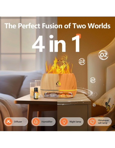 Difusor de Aceite Esencial Serravine con 12 Aceites y Sal