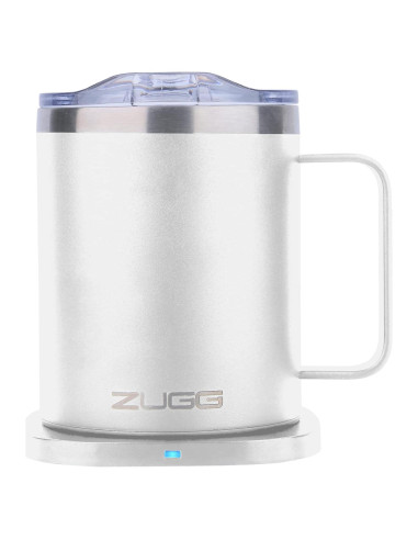 Taza Calentadora ZUGG Aislada 355ml con Cargador Qi Blanco