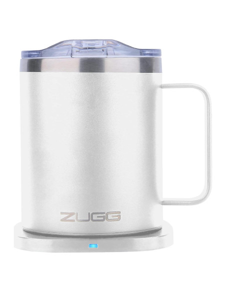 Taza Calentadora ZUGG Aislada 355ml con Cargador Qi Blanco