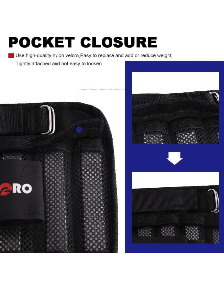 Pesas de Muñeca y Tobillo Ajustables LEKRO 4.99 kg