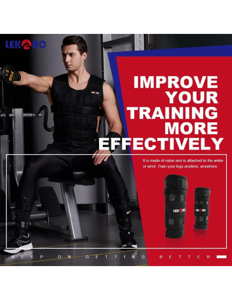Pesas de Muñeca y Tobillo Ajustables LEKRO 4.99 kg