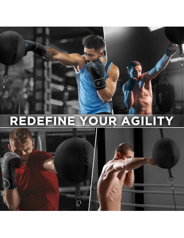 Bolsa de Boxeo Doble Extremo RDX 70cm con Cuerda Bungee 121.92cm