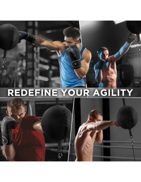 Bolsa de Boxeo Doble Extremo RDX 70cm con Cuerda Bungee 121.92cm