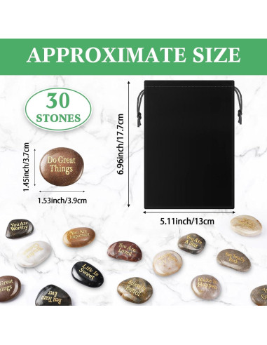 30 Piedras Inspiradoras Sasylvia - Mensajes Positivos 2.54-5.08 cm