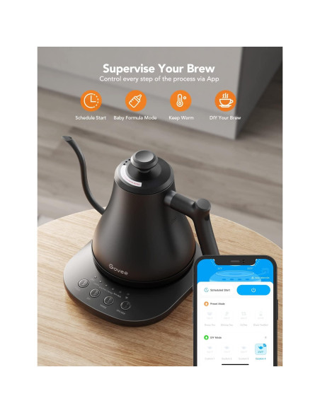 Hervidor Eléctrico Govee H7170 0.8L Control WiFi 1200W