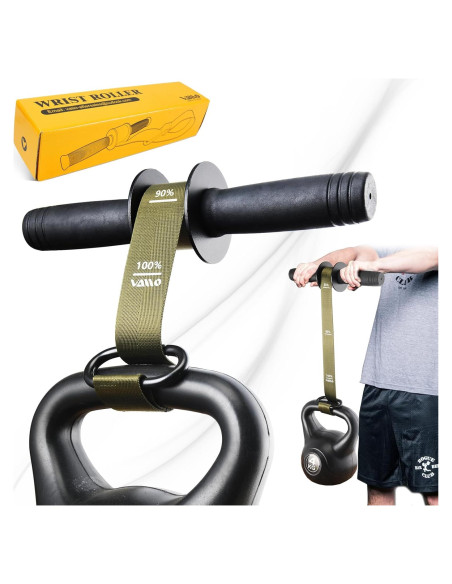 Fortalecedor de Antebrazo VAIIO con Rodillo de Muñeca - Verde Militar