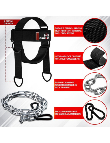 Arnés de Cuello GripUp - Entrenador de Fuerza Ajustable