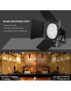 Luz Estroboscópica BETOPPER 54 LED 5000 Lúmenes DMX 2