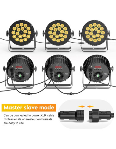 Luces Par LED U`King 18x12W RGBW para DJ y fiestas