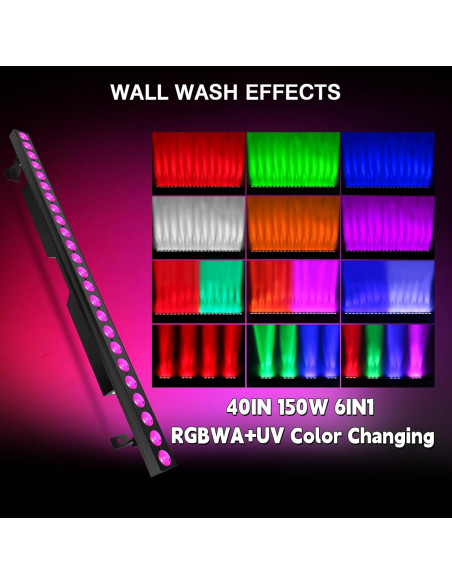 Barra de Luz LED OPPSK 150W 6IN1 RGBWA+UV para Eventos