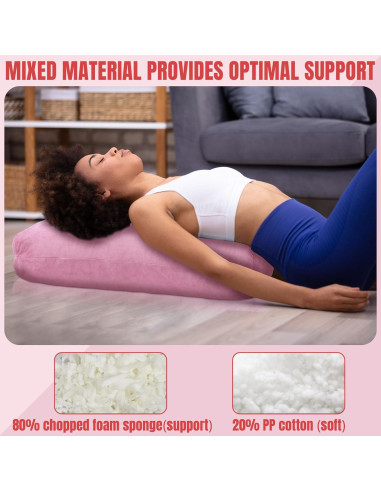 Almohada de Yoga MABOZOO Rectangular 69.85x25.4x15.24cm Rosa
