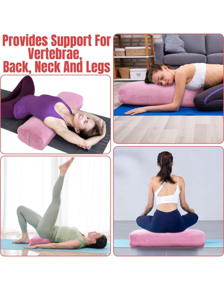 Almohada de Yoga MABOZOO Rectangular 69.85x25.4x15.24cm Rosa