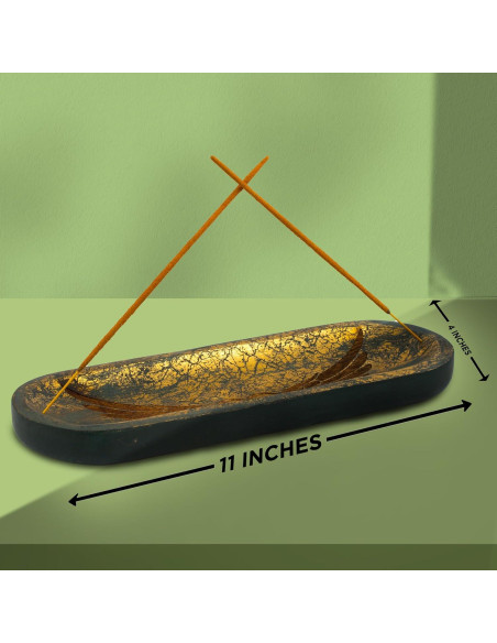 Soporte de Incienso Raajsee Madera Tallada 27.94x10.16cm