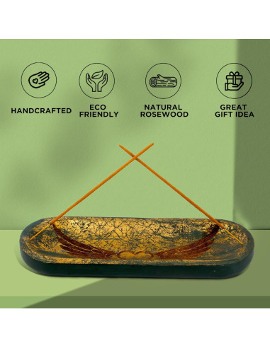 Soporte de Incienso Raajsee Madera Tallada 27.94x10.16cm