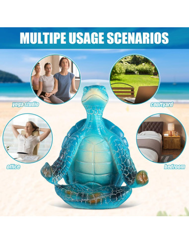 Conjunto de 4 Figuras de Tortuga Marina de Resina para Yoga