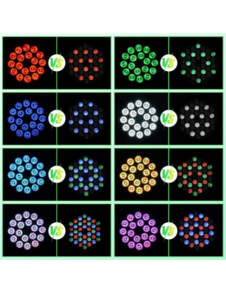 Luces Par LED U`King 18x12W RGBW para DJ y fiestas