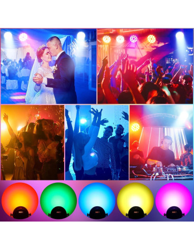 Luces Par LED U`King 18x12W RGBW para DJ y fiestas