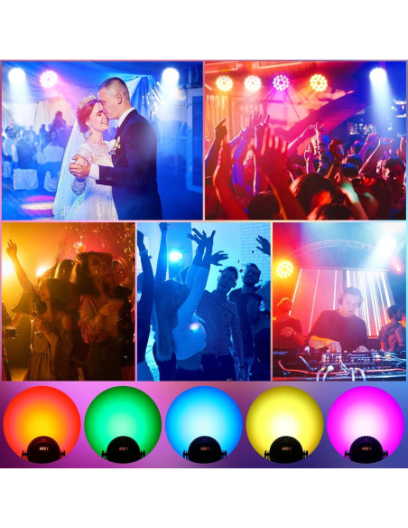 Luces Par LED U`King 18x12W RGBW para DJ y fiestas