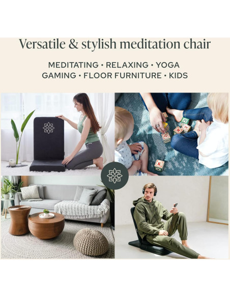 Silla de Meditación Plegable Mindful Modern - Cojín de Trigo Sarraceno