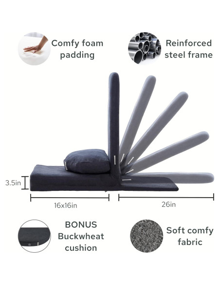 Silla de Meditación Plegable Mindful Modern - Cojín de Trigo Sarraceno