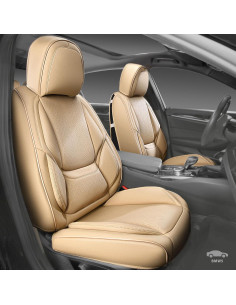 Cubiertas de Asiento de Cuero Nappa CAR PASS 5 Asientos Beige 2