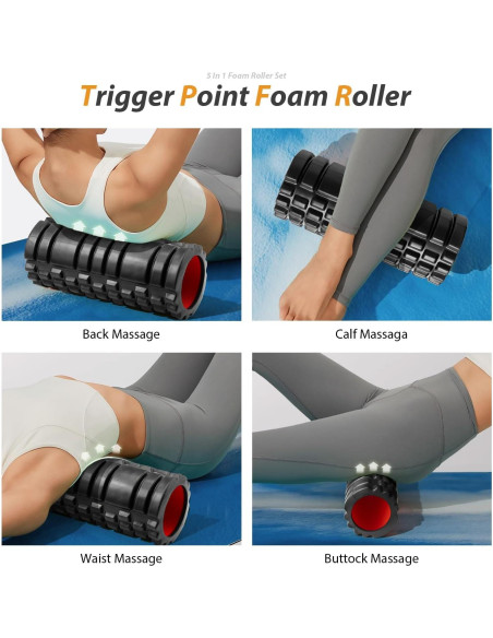 Set de Rodillos de Espuma 5 en 1 SUBCULTUREPICK para Masaje