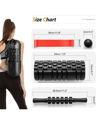 Set de Rodillos de Espuma 5 en 1 SUBCULTUREPICK para Masaje