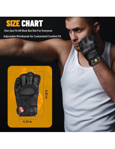 Guantes MMA ZooBoo con Banda Ajustable para Entrenamiento