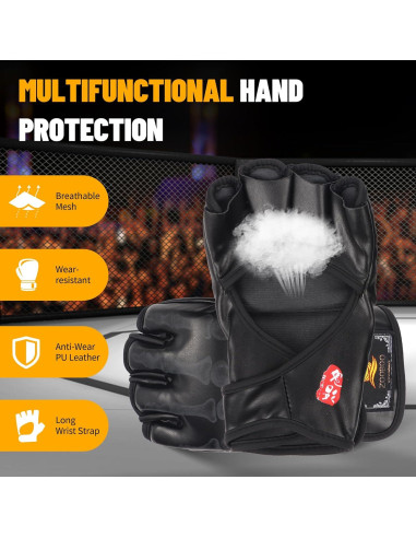 Guantes MMA ZooBoo con Banda Ajustable para Entrenamiento