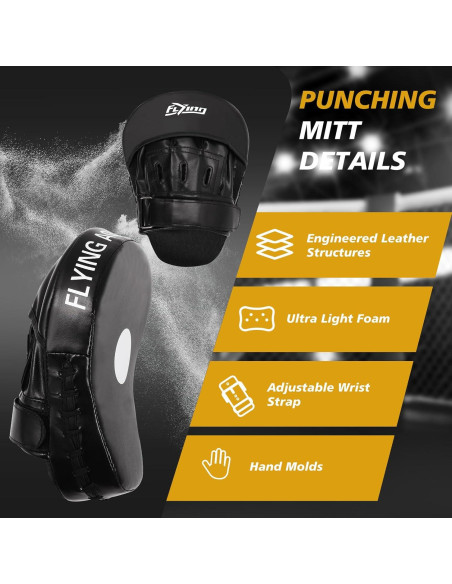 Mitones de Boxeo FIVING - Almohadillas de Cuero PU Unisex
