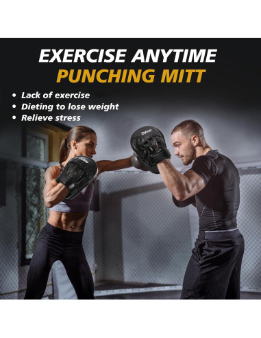 Mitones de Boxeo FIVING - Almohadillas de Cuero PU Unisex