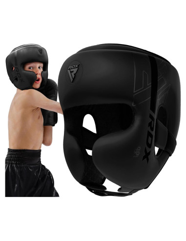Casco de Boxeo RDX Kids Ajustable Negro para Niños