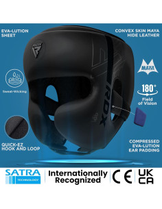 Casco de Boxeo RDX Kids Ajustable Negro para Niños 2